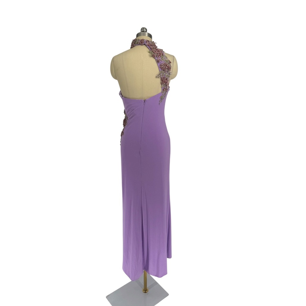 NWT Ieena‎ for Mac Duggal 2227 Lilac Lavender One-Shoulder Beaded Gown Sz 2 - Picture 7 of 12
